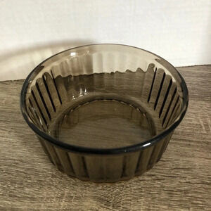 Vtg Smokey  Glass Serving Bowl